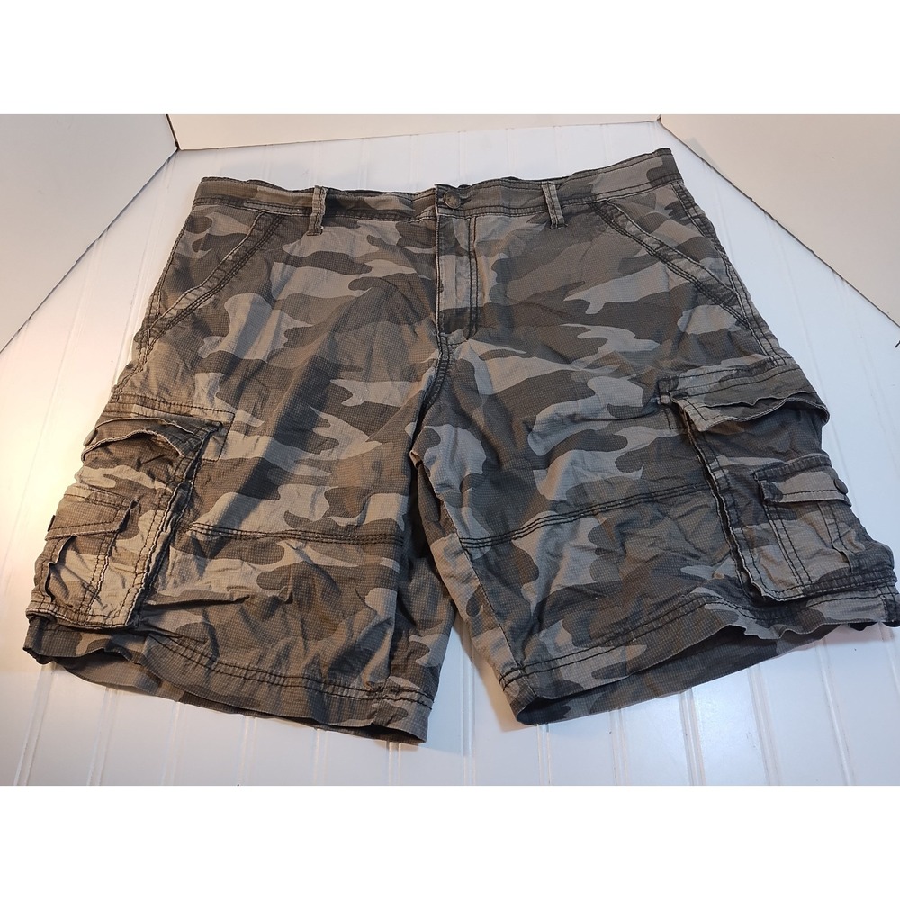 George‎ Mens 38 Gray Camo Cargo Shorts Military Utility Tactical Gorpcore Hiking